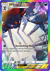 Weavile EX Space-Time Smackdown Card List