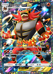 Incineroar EX Celestial Guardians Pokemon Pocket Card