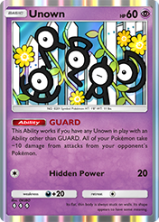 Unown Wisdom of Sea and Sky Card List