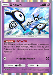 Unown Wisdom of Sea and Sky Card List