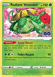 Radiant Venusaur Pokemon Go Card List