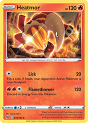Heatmor Rebel Clash Pokemon Card