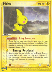 Pichu EX Sandstorm Pokemon Card