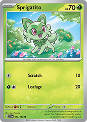 Sprigatito Scarlet & Violet Card List