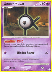Unown K Secret Wonders Pokemon Card