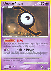 Unown Z Secret Wonders Pokemon Card
