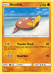 Stunfisk Shining Legends Pokemon Card