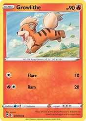 Growlithe Silver Tempest Pokemon Card