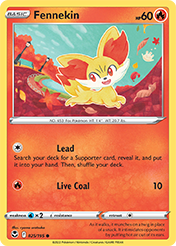Fennekin Silver Tempest Pokemon Card