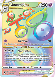 Card image - Unown VSTAR - 199 from Silver Tempest