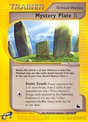 Mystery Plate Beta Skyridge Pokemon Card