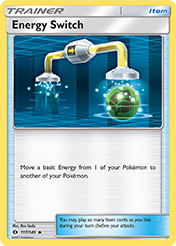 Energy Switch Sun & Moon Pokemon Card