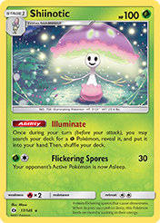 Shiinotic Sun & Moon Pokemon Card