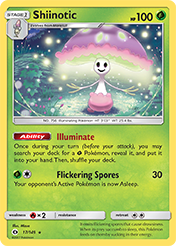 Shiinotic Sun & Moon Card List