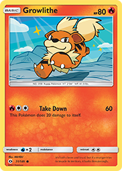 Growlithe Sun & Moon Pokemon Card