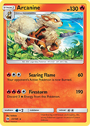 Arcanine Sun & Moon Pokemon Card