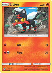 Litten Sun & Moon Pokemon Card