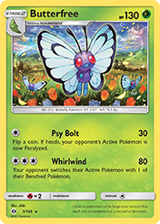 Butterfree Sun & Moon Pokemon Card