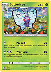 Butterfree Sun & Moon Card List