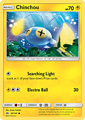Chinchou Sun & Moon Pokemon Card