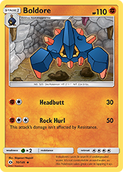 Boldore Sun & Moon Pokemon Card