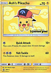 Card image - Ash's Pikachu - SM111 from SM Black Star Promos