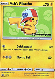 Ash's Pikachu SM Black Star Promos Pokemon Card