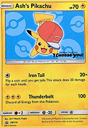 Card image - Ash's Pikachu - SM114 from SM Black Star Promos