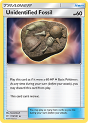 Unidentified Fossil Team Up Pokemon Card