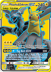 Pikachu & Zekrom-GX Team Up Pokemon Card