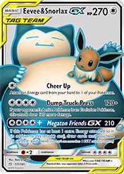 Card image - Eevee & Snorlax-GX - 171 from Team Up