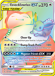 Eevee & Snorlax-GX Team Up Pokemon Card