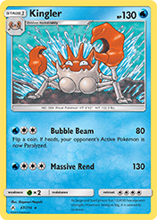 Kingler Unbroken Bonds Pokemon Card