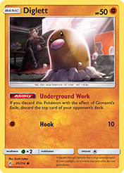 Diglett Unbroken Bonds Pokemon Card