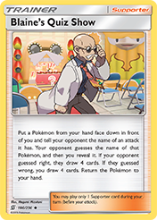 Blaine's Quiz Show Unified Minds Pokemon Card