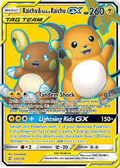 Raichu & Alolan Raichu-GX Unified Minds Pokemon Card