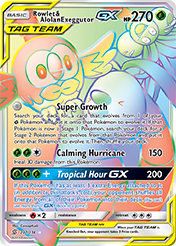 Rowlet & Alolan Exeggutor-GX Unified Minds Pokemon Card