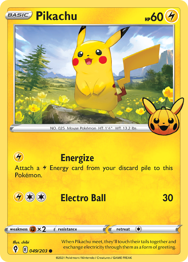 Pikachu Trick or Trade Pokemon Card Pikawiz