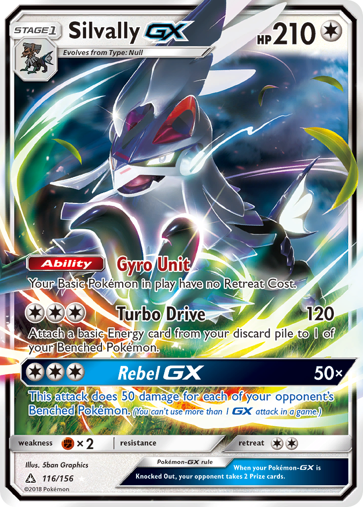 Silvally-GX Ultra Prism Pokemon Card.