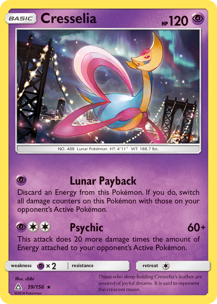 Cresselia Pokemon Card.