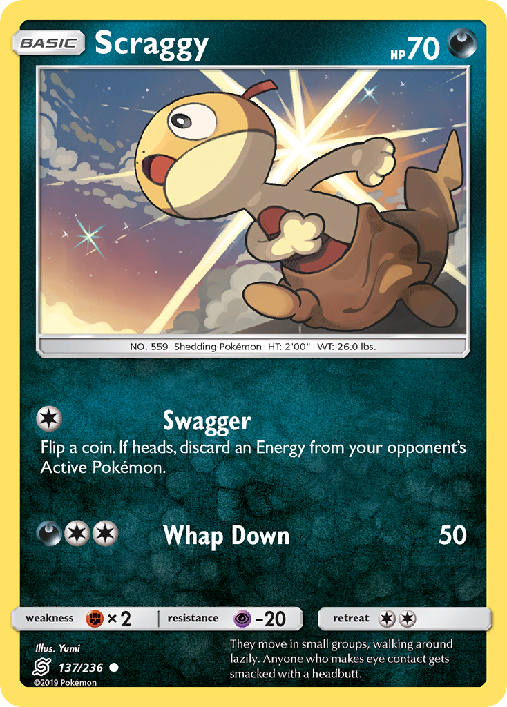 Scraggy Pokemon Card.