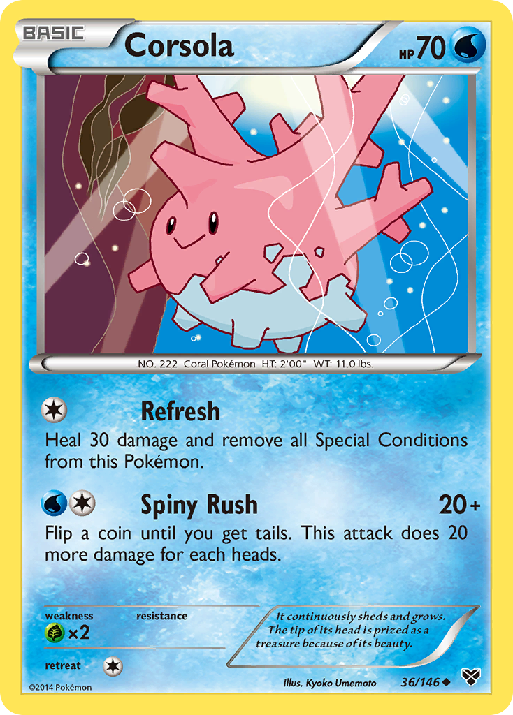 Corsola XY Pokemon Card.