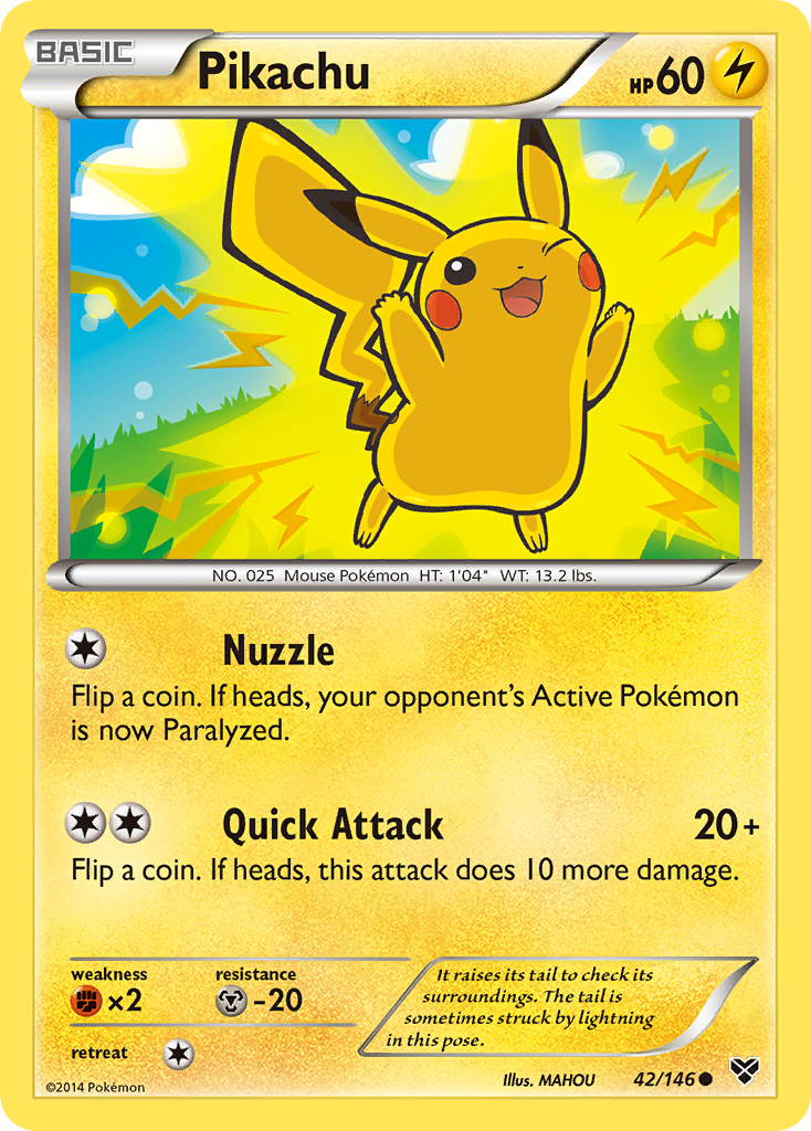 Pikachu XY Pokemon Card.