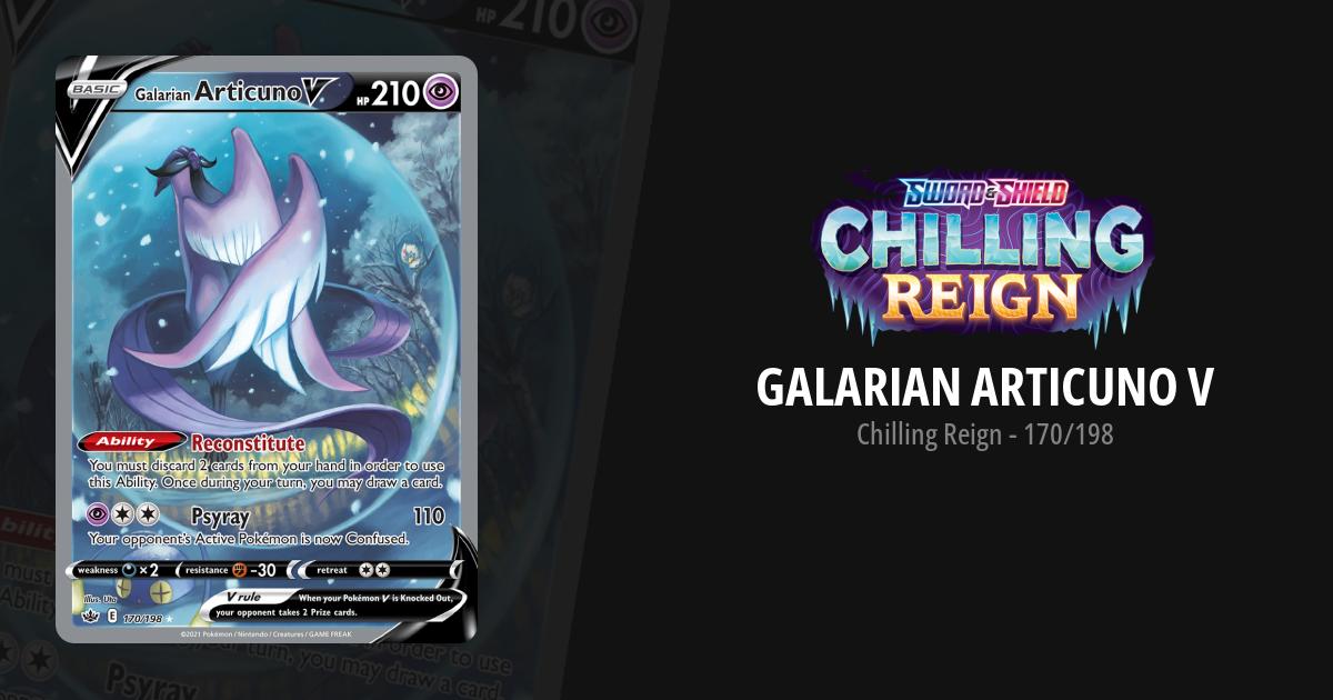 Galarian Articuno V Chilling Reign Pokemon Card