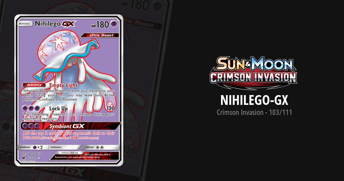 Card Nihilego-GX 103/111 da coleção Crimson Invasion
