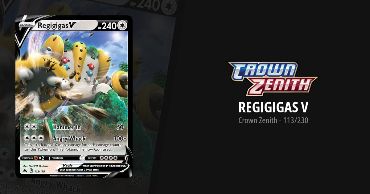 Regigigas V Online digital Card Pokemon PTCGO Crown Zenith 113/159