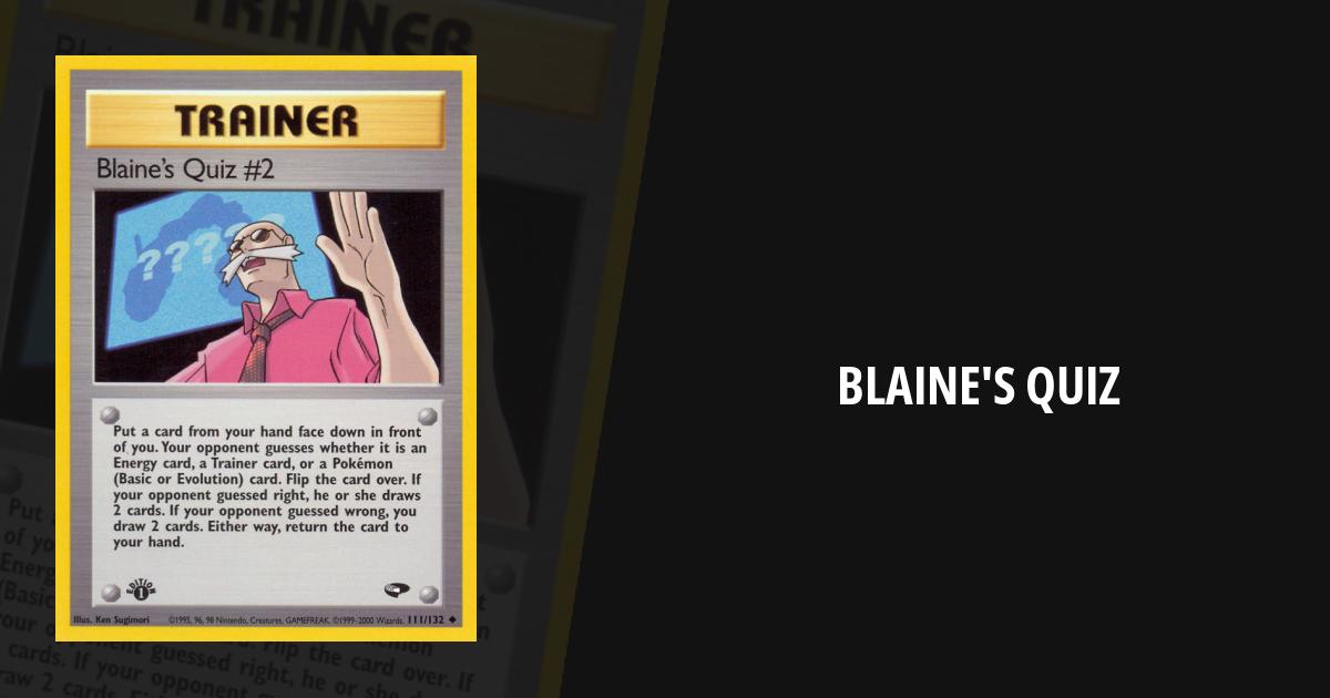 PSA10】カツラのクイズ その2/Blaine´s Quiz #2 旧裏