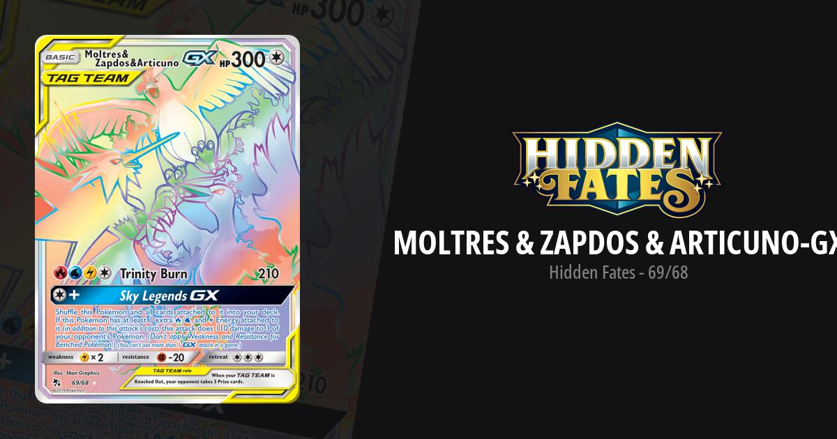 Moltres & Zapdos & Articuno GX (Full Art) - Hidden Fates - Pokemon
