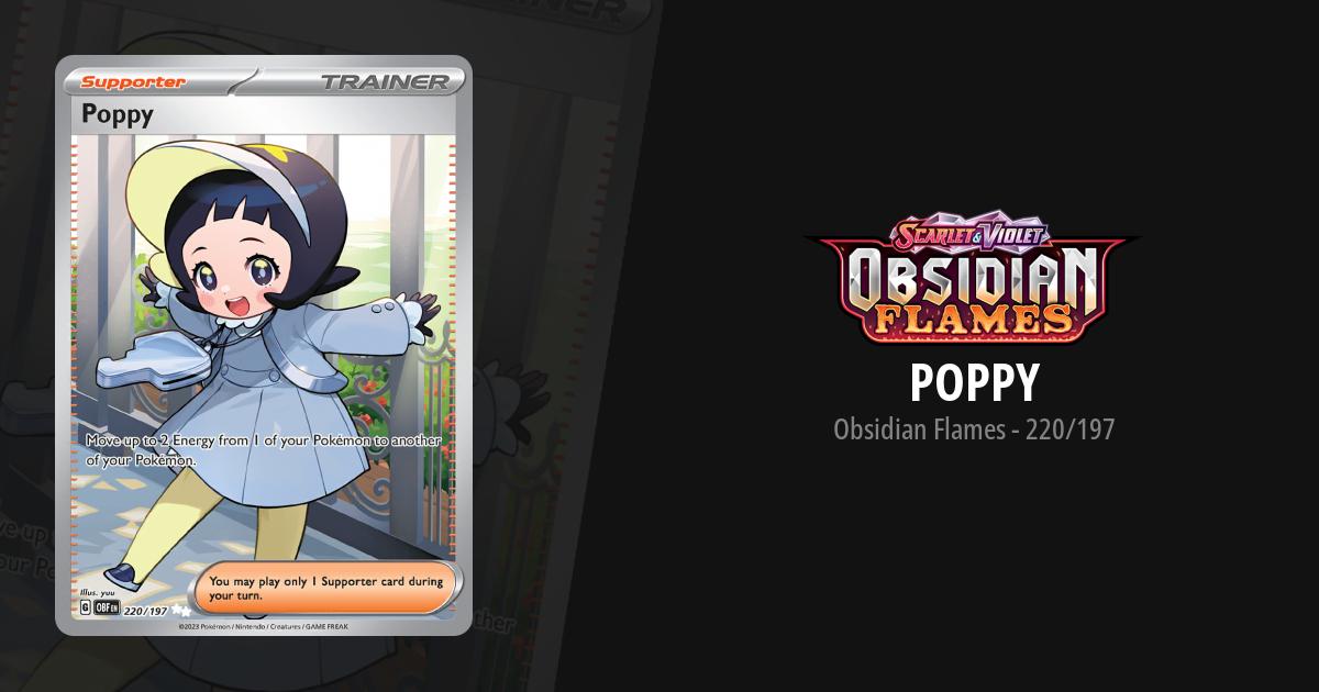 Pokemon Card Poppy 220/197 Obsidian Flames Full Art Trainer MINT
