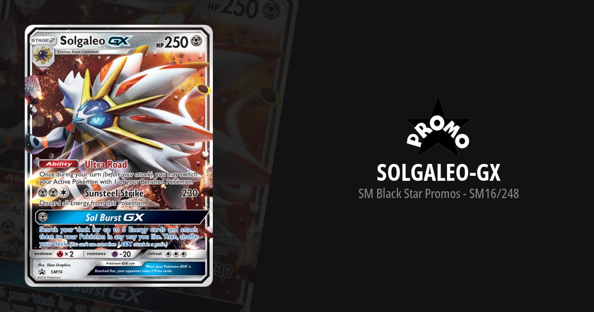Card Solgaleo-GX SM16/156 da coleção SM Black Star Promos